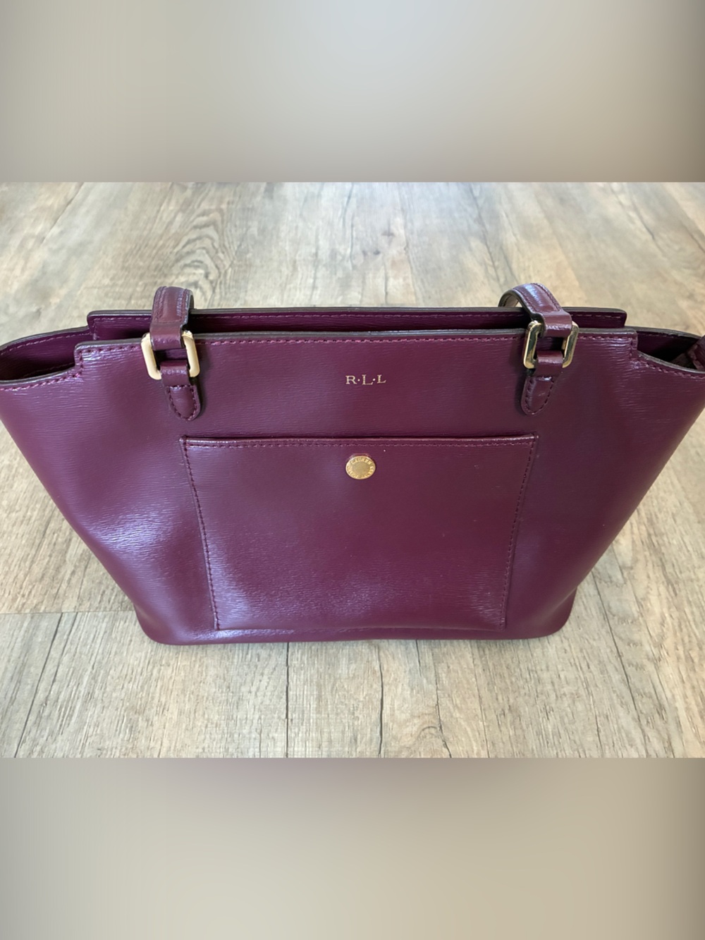 Lauren Ralph Lauren  Burgundy Leather Shoulder Bag